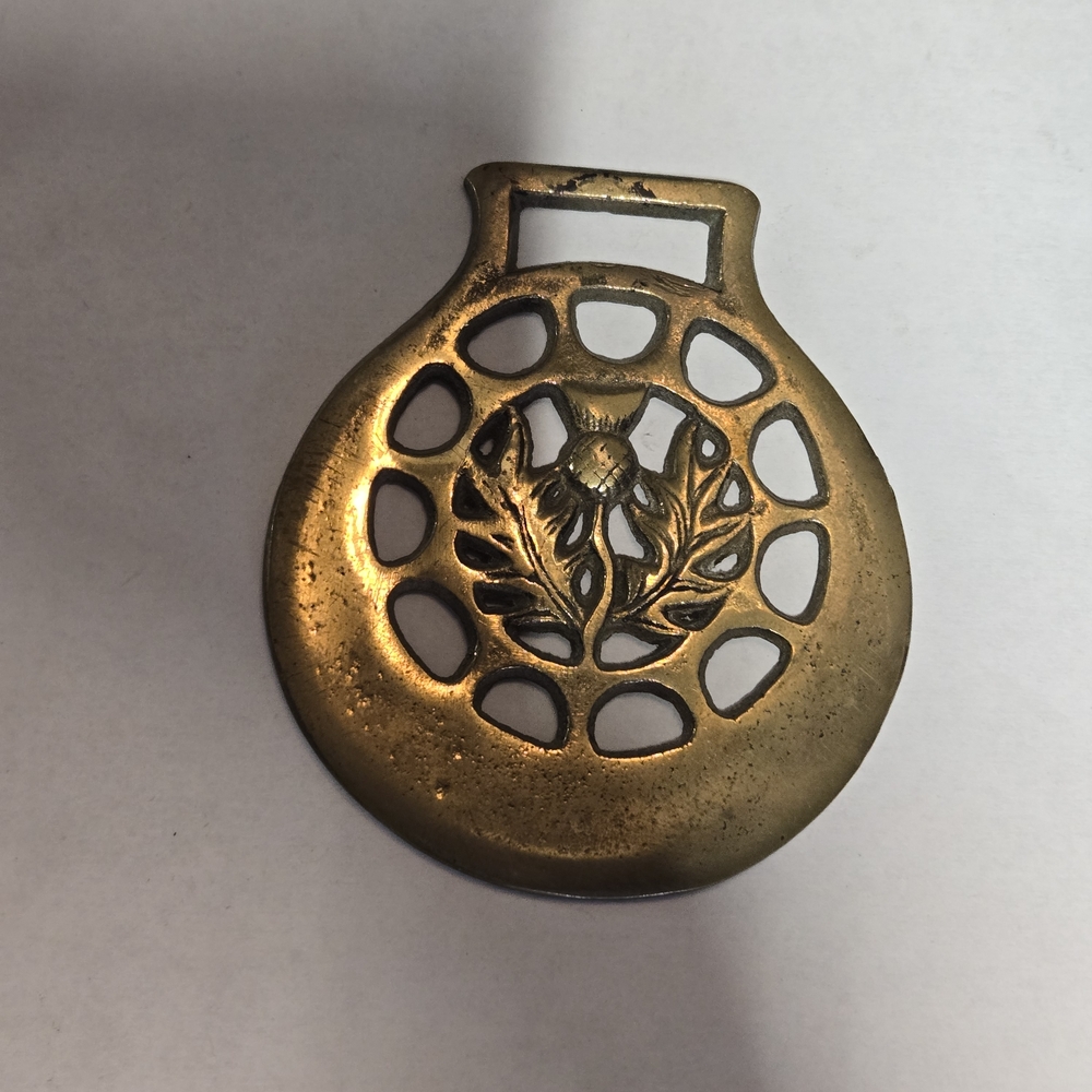 Vintage Brass Horse Brass Medallion